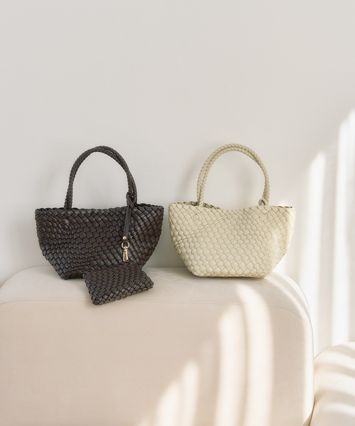 VELETTO（ベレット）の「VELETTO / ベレット 別注 MESH POACH BAG（トートバッグ・レディース・アイボリー/ブラウン・FREE）」の3枚目の写真