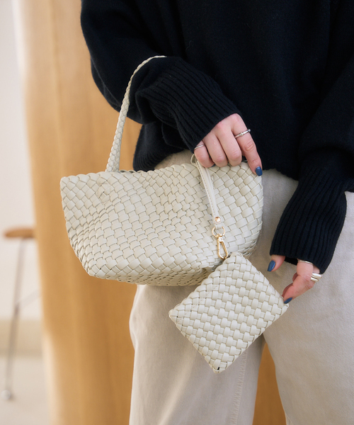 VELETTO（ベレット）の「VELETTO / ベレット 別注 MESH POACH BAG（トートバッグ・レディース・アイボリー/ブラウン・FREE）」の6枚目の写真