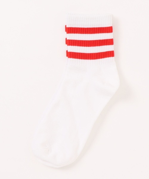 Bling Leads（ブリングリーズ）の「【Blss】【Bling　Leads】スポーツソックス　ライン入靴下（シューズ小物/雑貨・レディース・ブラック/レッド/ブルー/トリコロール・FREE）」の4枚目の写真