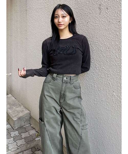MURUA(ムルーア)の「パッチポケットバレルレッグパンツ(その他パンツ・レディース・カーキ/ブラウン・2/1)」の6枚目の写真
