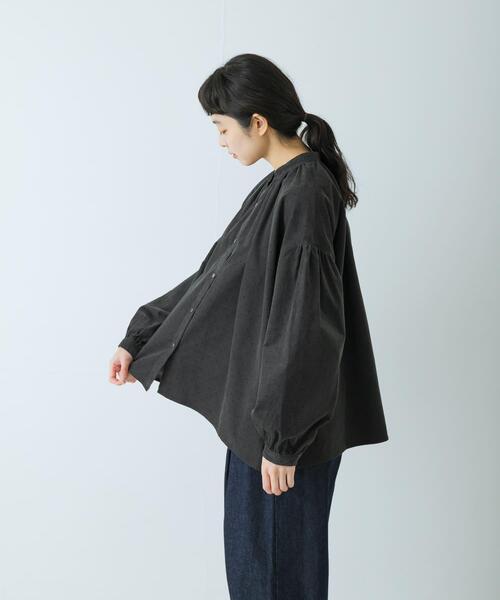 かぐれ（カグレ）の「ドットコーデュロイブラウス（シャツ/ブラウス・レディース・ブラック/チャコールグレー・FREE）」の5枚目の写真