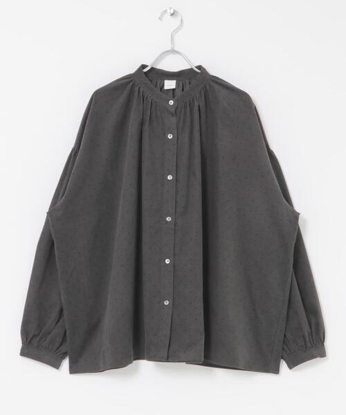 かぐれ（カグレ）の「ドットコーデュロイブラウス（シャツ/ブラウス・レディース・ブラック/チャコールグレー・FREE）」の12枚目の写真