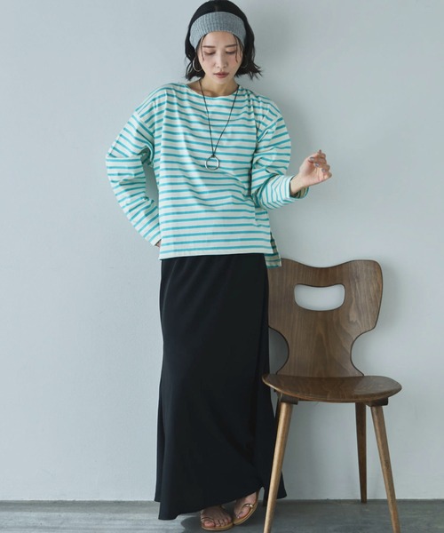 Doux archives（ドゥアルシーヴ）の「バスクボーダーロンTee（Tシャツ/カットソー・レディース・ネイビー/ピンク/サックスブルー・FREE）」の7枚目の写真