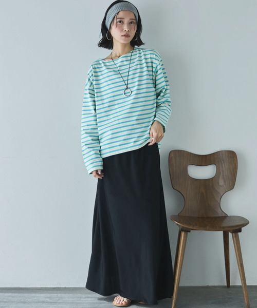 Doux archives（ドゥアルシーヴ）の「バスクボーダーロンTee（Tシャツ/カットソー・レディース・ネイビー/ピンク/サックスブルー・FREE）」の10枚目の写真