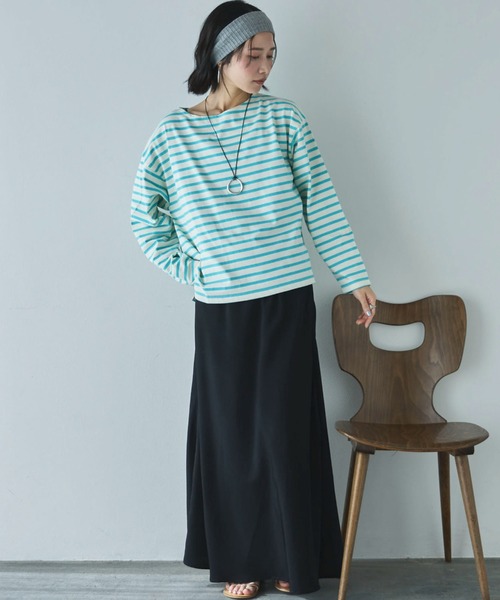 Doux archives（ドゥアルシーヴ）の「バスクボーダーロンTee（Tシャツ/カットソー・レディース・ネイビー/ピンク/サックスブルー・FREE）」の11枚目の写真