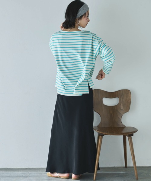 Doux archives（ドゥアルシーヴ）の「バスクボーダーロンTee（Tシャツ/カットソー・レディース・ネイビー/ピンク/サックスブルー・FREE）」の14枚目の写真