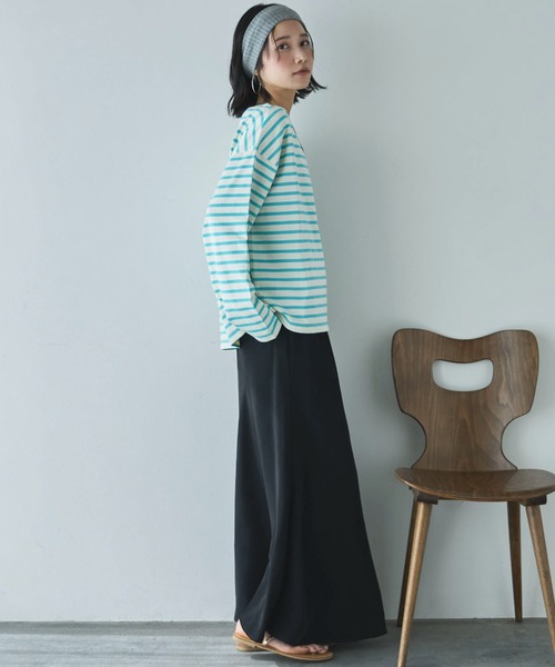 Doux archives（ドゥアルシーヴ）の「バスクボーダーロンTee（Tシャツ/カットソー・レディース・ネイビー/ピンク/サックスブルー・FREE）」の15枚目の写真