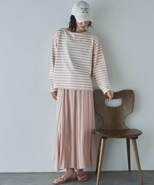 Doux archives（ドゥアルシーヴ）の「バスクボーダーロンTee（Tシャツ/カットソー・レディース・ネイビー/ピンク/サックスブルー・FREE）」の21枚目の写真