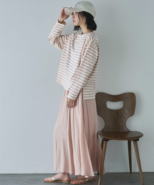 Doux archives（ドゥアルシーヴ）の「バスクボーダーロンTee（Tシャツ/カットソー・レディース・ネイビー/ピンク/サックスブルー・FREE）」の22枚目の写真