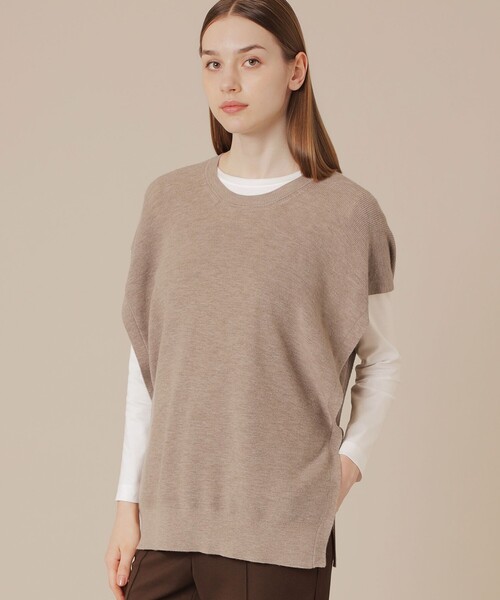 MACKINTOSH LONDON（マッキントッシュ ロンドン）の「2WAYストリングウールニットジレ（ベスト・レディース・グレー系その他2/ベージュ・FREE）」の4枚目の写真