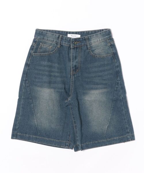 VIBGYOR Women（ヴィブジョー　ウィメン）の「【Mayree】ハーフデニムパンツ　ハーフバギーパンツ（デニムパンツ・レディース・ブルー・LARGE）」の5枚目の写真