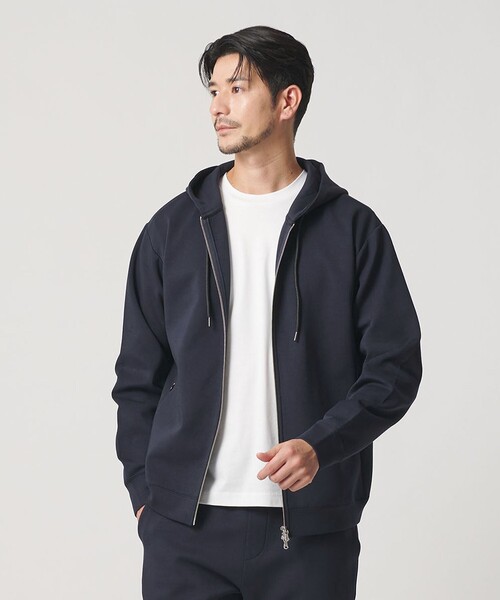 WEB限定 WARDROBE SMART】ダブルニット ジップパーカー/セットアップ