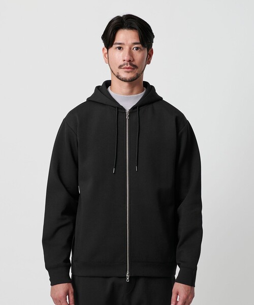 BEAUTY&YOUTH UNITED ARROWS（ビューティーアンドユースユナイテッドアローズ）の「【WEB限定 WARDROBE SMART】ダブルニット ジップパーカー/セットアップ対応【抗菌・防臭】（パーカー・メンズ・ダークグレー/ブラック/オリーブ/グレー・S/M/L/XL）」の8枚目の写真