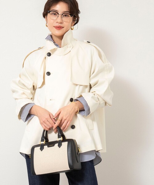 NOLLEY’S（ノーリーズ）の「NMPウォッシャブルショートトレンチコート（ブルゾン・レディース・ベージュ/オフホワイト・M）」の11枚目の写真