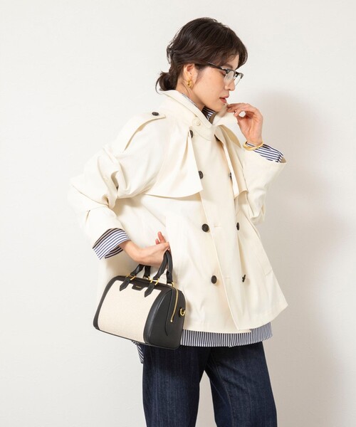 NOLLEY’S（ノーリーズ）の「NMPウォッシャブルショートトレンチコート（ブルゾン・レディース・ベージュ/オフホワイト・M）」の12枚目の写真