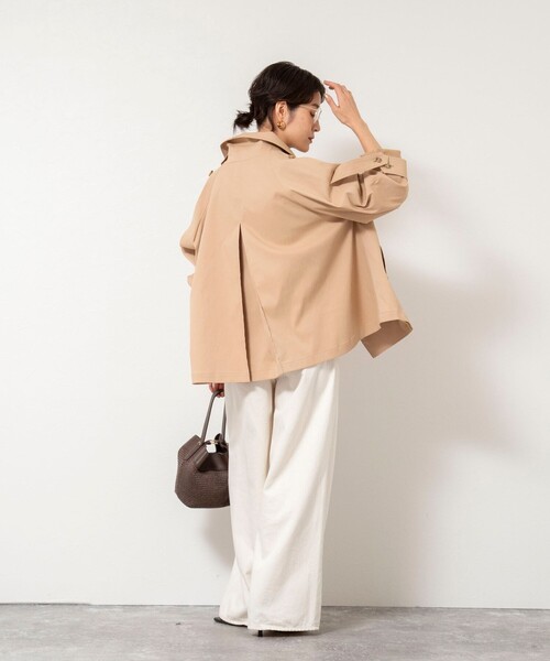 NOLLEY’S（ノーリーズ）の「NMPウォッシャブルショートトレンチコート（ブルゾン・レディース・ベージュ/オフホワイト・M）」の19枚目の写真