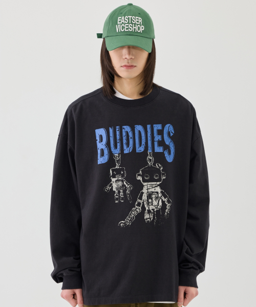eastserviceshop(イーストサービスショップ)の「Robo Service Long Sleeve - Washed Charcoal(Tシャツ/カットソー・レディース・チャコール・SMALL/MEDIUM/LARGE)」の6枚目の写真
