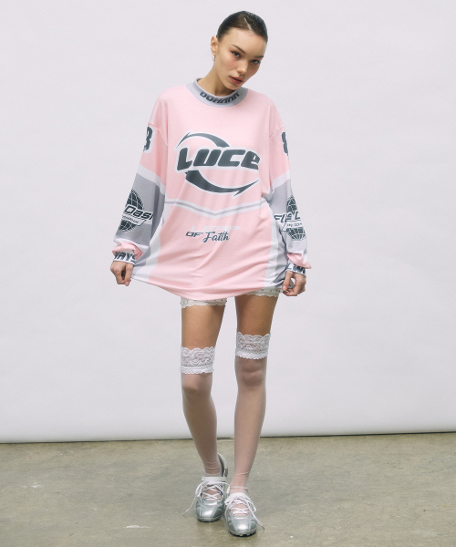 OOH-AHH(ウーアー)の「88レーサーティーシャツ(ピンク)(Tシャツ/カットソー・レディース・その他・FREE)」の3枚目の写真