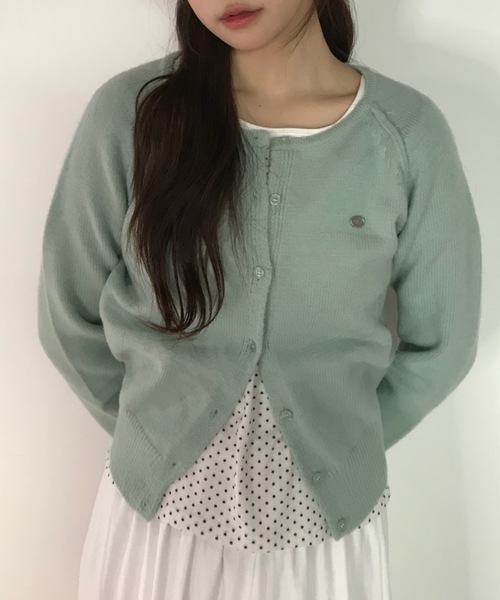 Birthday room（バースデイルーム）の「Uネックニットカラーカーディガン/U-neck knit color cardigan（カーディガン/ボレロ・レディース・ピンク/ミント/ネイビー・FREE）」の16枚目の写真