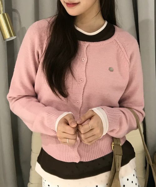 Birthday room（バースデイルーム）の「Uネックニットカラーカーディガン/U-neck knit color cardigan（カーディガン/ボレロ・レディース・ピンク/ミント/ネイビー・FREE）」の19枚目の写真