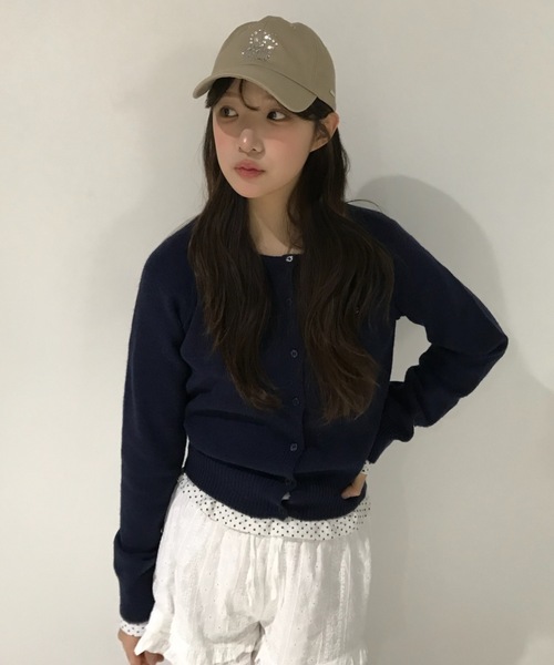 Birthday room（バースデイルーム）の「Uネックニットカラーカーディガン/U-neck knit color cardigan（カーディガン/ボレロ・レディース・ピンク/ミント/ネイビー・FREE）」の20枚目の写真
