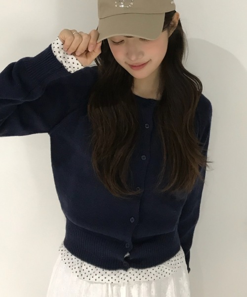 Birthday room（バースデイルーム）の「Uネックニットカラーカーディガン/U-neck knit color cardigan（カーディガン/ボレロ・レディース・ピンク/ミント/ネイビー・FREE）」の21枚目の写真