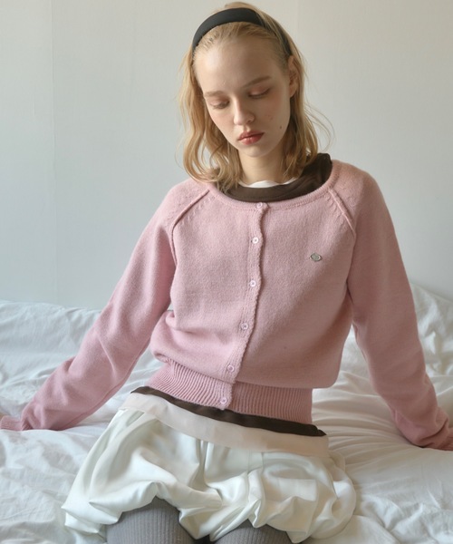 Birthday room（バースデイルーム）の「Uネックニットカラーカーディガン/U-neck knit color cardigan（カーディガン/ボレロ・レディース・ピンク/ミント/ネイビー・FREE）」の14枚目の写真