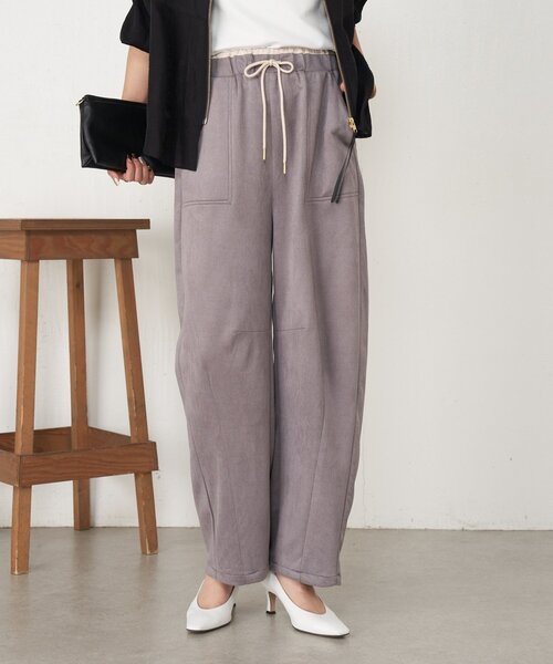 Jena espace merveilleux(ジェナ エスパスメルヴェイユ)の「レイヤード風スエードカーブパンツ(その他パンツ・レディース・グレー/ベージュ・FREE)」の8枚目の写真
