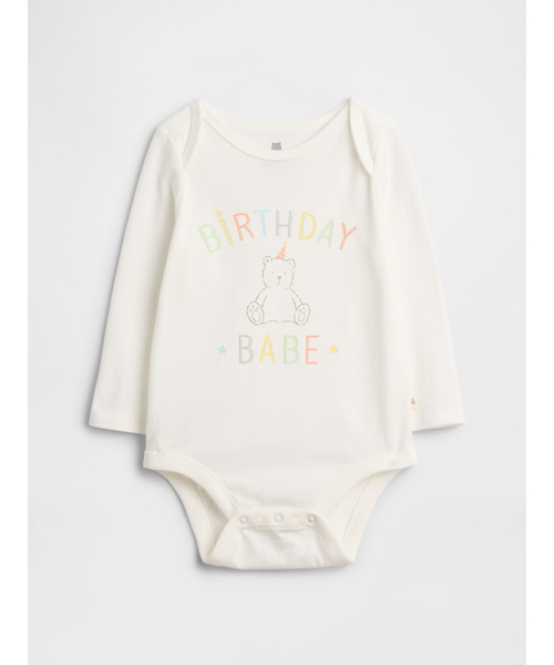 GAP(ギャップ)の「グラフィック ボディスーツ (ベビー)(ロンパース・キッズ・オフホワイト・60cm/70cm/80cm/90cm/50cm)」の1枚目の写真