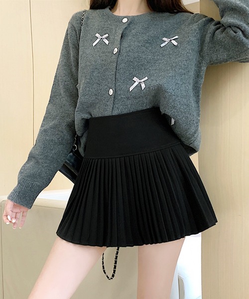 semuse(セミューズ)の「プリーツミニスカート スカパン(スカート・レディース・ライトグレー/ダークグレー/アイボリー/ブラック・S/M/L)」の3枚目の写真