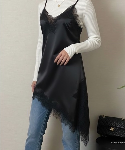 Lana821(ラナハニー)の「アシンメトリー シルキーキャミソール(キャミソール・レディース・ブラック/ブラウン/ホワイト・S/M)」の15枚目の写真