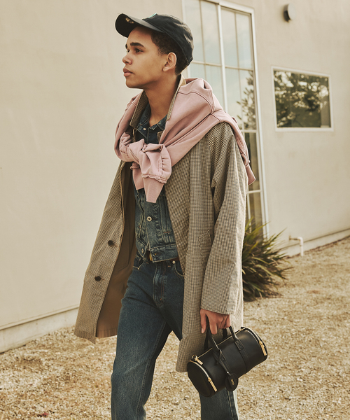 チェック リバーシブル ステンカラー コート（ステンカラーコート