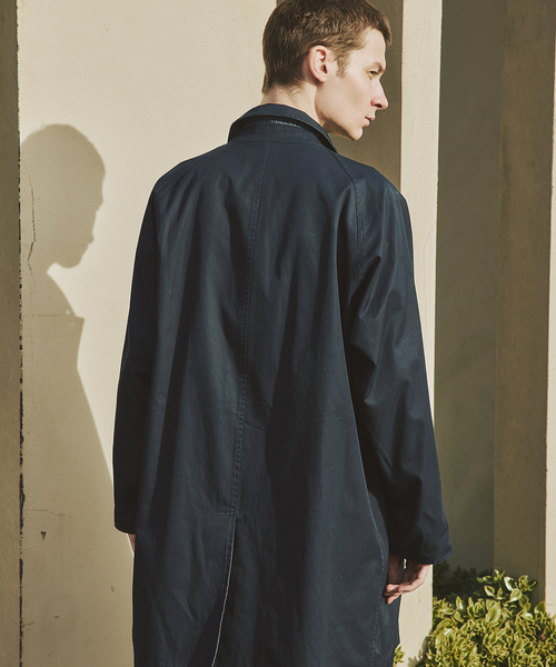 JOURNAL STANDARD（ジャーナルスタンダード）の「チェック リバーシブル ステンカラー コート（ステンカラーコート・メンズ・ネイビー/ベージュ・LARGE/MEDIUM）」の3枚目の写真