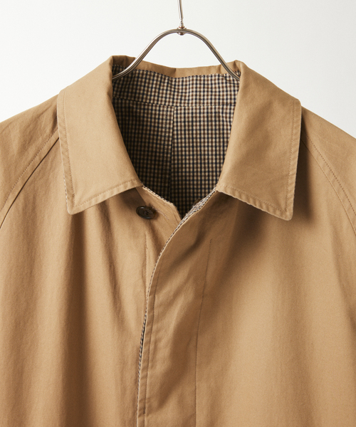 JOURNAL STANDARD（ジャーナルスタンダード）の「チェック リバーシブル ステンカラー コート（ステンカラーコート・メンズ・ネイビー/ベージュ・LARGE/MEDIUM）」の19枚目の写真