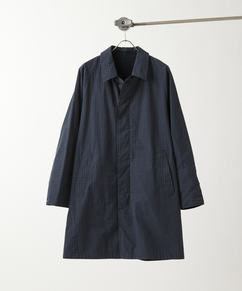 JOURNAL STANDARD（ジャーナルスタンダード）の「チェック リバーシブル ステンカラー コート（ステンカラーコート・メンズ・ネイビー/ベージュ・LARGE/MEDIUM）」の21枚目の写真