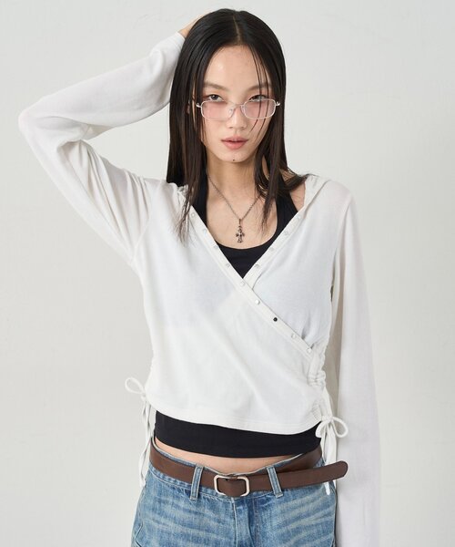 WHO'S WHO gallery（フーズフーギャラリー）の「スクエアフルリムメガネ（メガネ・レディース・シルバー・FREE）」の4枚目の写真