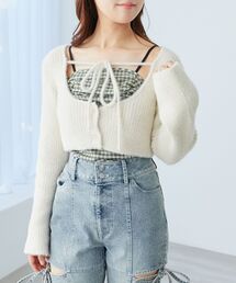 MAJESTIC LEGON | キャミ×シャギーショートカーデセット(カーディガン/ボレロ)