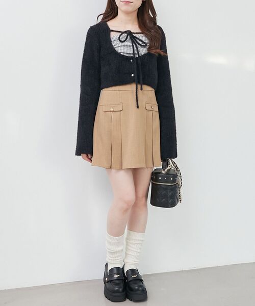 MAJESTIC LEGON(マジェスティックレゴン)の「キャミ×シャギーショートカーデセット(カーディガン/ボレロ・レディース・ブラック系その他/ベージュ系その他2/ブラック系その他2・MEDIUM)」の8枚目の写真