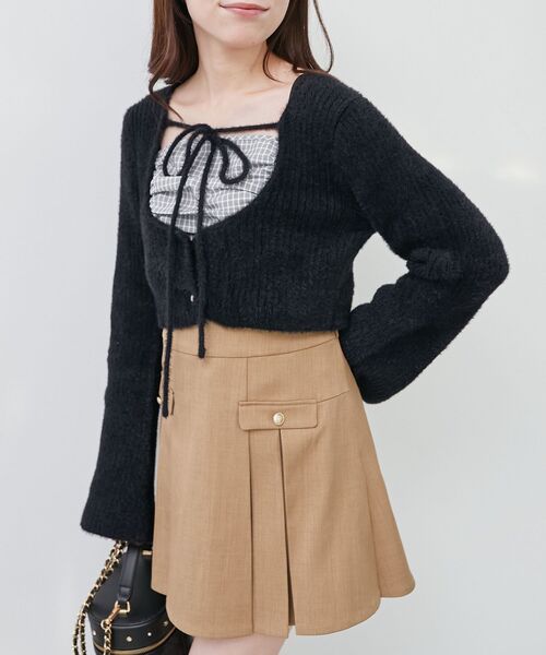 MAJESTIC LEGON(マジェスティックレゴン)の「キャミ×シャギーショートカーデセット(カーディガン/ボレロ・レディース・ブラック系その他/ベージュ系その他2/ブラック系その他2・MEDIUM)」の12枚目の写真