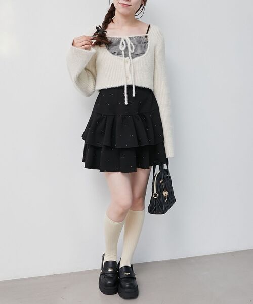 MAJESTIC LEGON(マジェスティックレゴン)の「キャミ×シャギーショートカーデセット(カーディガン/ボレロ・レディース・ブラック系その他/ベージュ系その他2/ブラック系その他2・MEDIUM)」の22枚目の写真