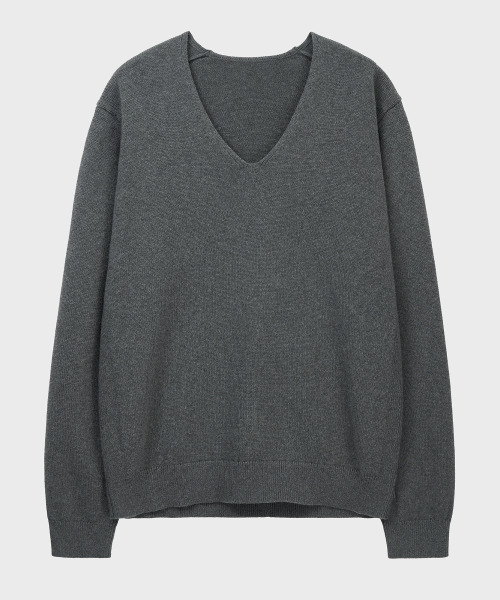 NOIRER(ノイア)の「カシミヤコットンディープVネックニット(グレー)(ニット/セーター・メンズ・その他・48/50/52)」の2枚目の写真