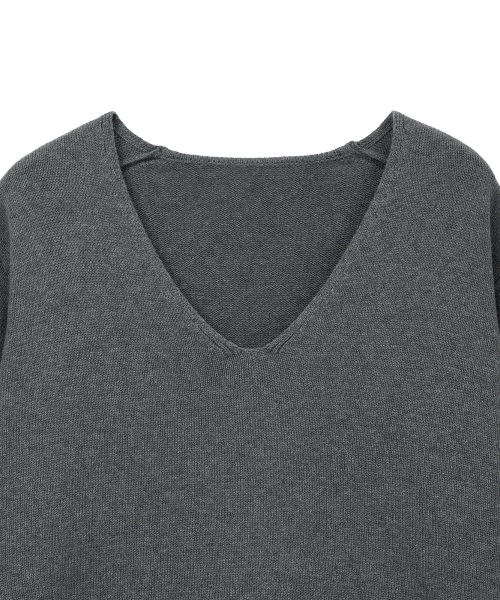 NOIRER(ノイア)の「カシミヤコットンディープVネックニット(グレー)(ニット/セーター・メンズ・その他・48/50/52)」の4枚目の写真