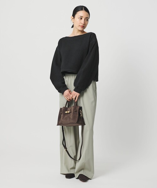 BEAUTY&YOUTH UNITED ARROWS（ビューティーアンドユースユナイテッドアローズ）の「クロップド ボートネックプルオーバー（Tシャツ/カットソー・レディース・ネイビー/ライム/ホワイト・FREE）」の6枚目の写真