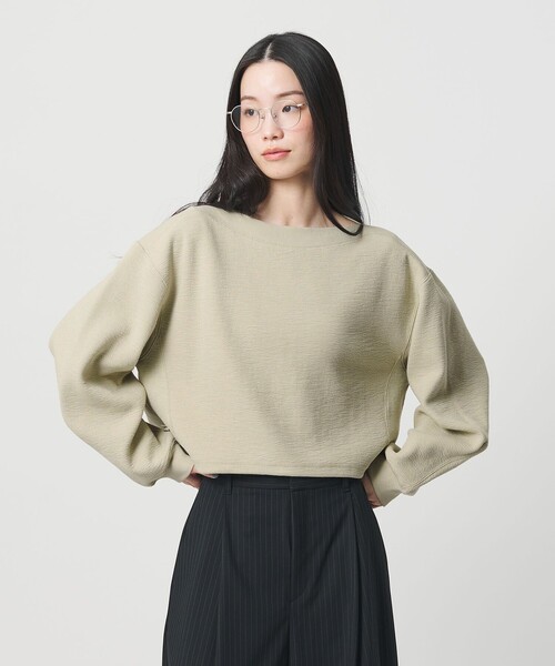 BEAUTY&YOUTH UNITED ARROWS（ビューティーアンドユースユナイテッドアローズ）の「クロップド ボートネックプルオーバー（Tシャツ/カットソー・レディース・ネイビー/ライム/ホワイト・FREE）」の10枚目の写真