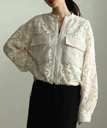 Sawa a la mode（サワアラモード）の「裾ドロストジップアップレースブルゾン（ブルゾン）」