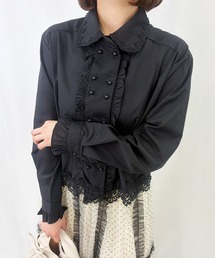 【ZOZOTOWN限定】フロントボタンレースフリルブラウス