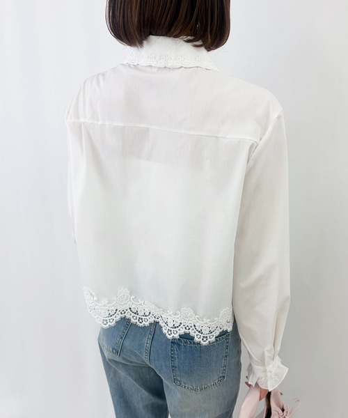 frunco（フランコ）の「【ZOZOTOWN限定】フロントボタンレースフリルブラウス（シャツ/ブラウス・レディース・ホワイト/ブラック・FREE）」の7枚目の写真