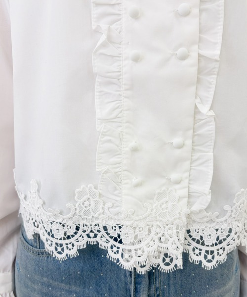 frunco（フランコ）の「【ZOZOTOWN限定】フロントボタンレースフリルブラウス（シャツ/ブラウス・レディース・ホワイト/ブラック・FREE）」の11枚目の写真