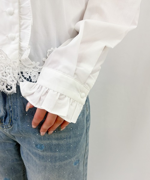 frunco（フランコ）の「【ZOZOTOWN限定】フロントボタンレースフリルブラウス（シャツ/ブラウス・レディース・ホワイト/ブラック・FREE）」の12枚目の写真