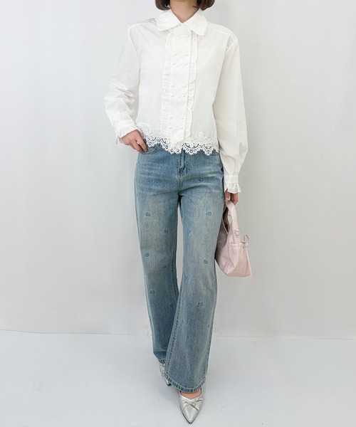 frunco（フランコ）の「【ZOZOTOWN限定】フロントボタンレースフリルブラウス（シャツ/ブラウス・レディース・ホワイト/ブラック・FREE）」の19枚目の写真
